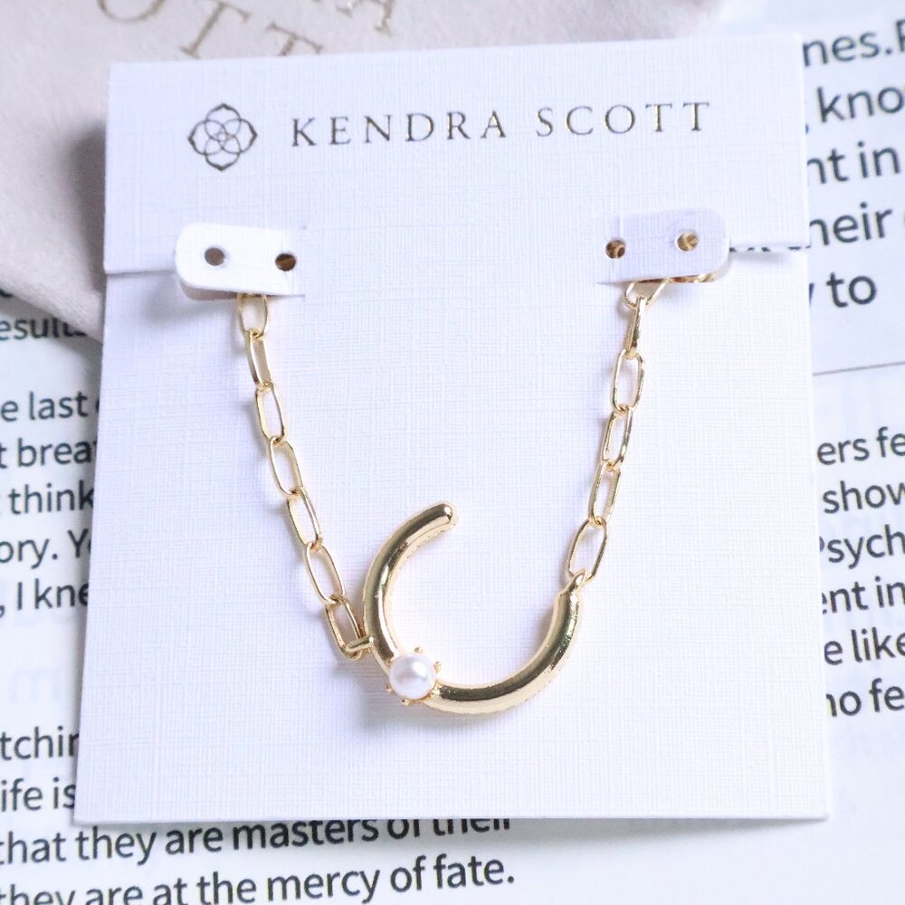 Kendra Scott Letter C Gold Freshwater Cultured Pearl Necklace